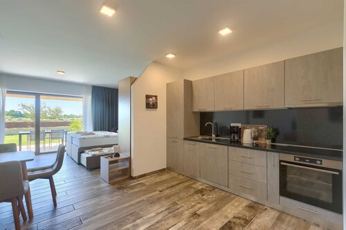 Brand New Modern studio apartment for up to 2+1 guests with shared pool