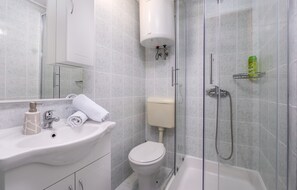 Asciugacapelli, asciugamani, sapone, shampoo