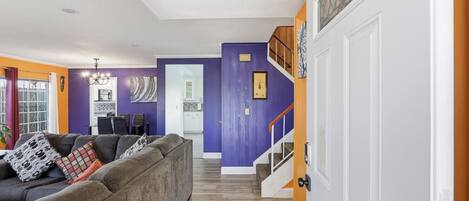 TV, fireplace, video games, table tennis