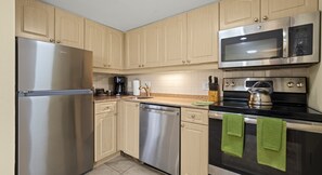 Fridge, microwave, oven, stovetop - Salty Air & Sandy Toes | Gulfside 1BR Retreat (Longboat Key)