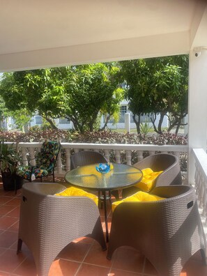 Terrace/patio - HCeas Villa Compound is 5 min to the airport and beaches, up to 30 ppl max (Bon Accord)