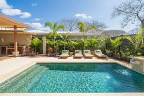 Pool - Exotic Villa with Private Pool, 10-Min Walk to Surf, Town and Beach with Beach Club Access! (Tamarindo)