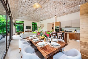 Dining - Exotic Villa with Private Pool, 10-Min Walk to Surf, Town and Beach with Beach Club Access! (Tamarindo)