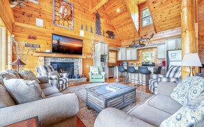 TV, fireplace, video games