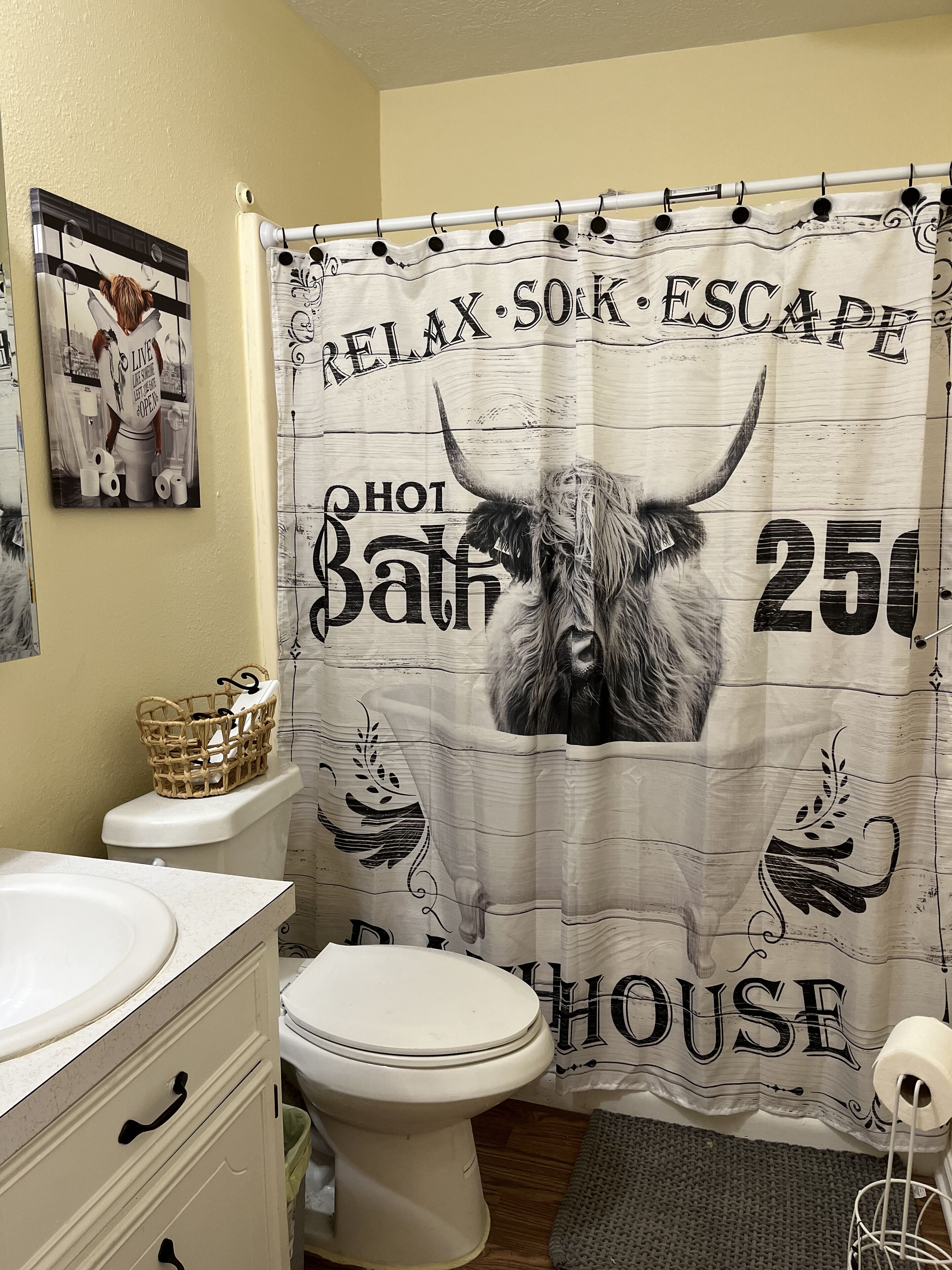 Hårføner, håndklær og toalettpapir