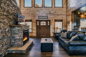 Smart TV, fireplace, video games