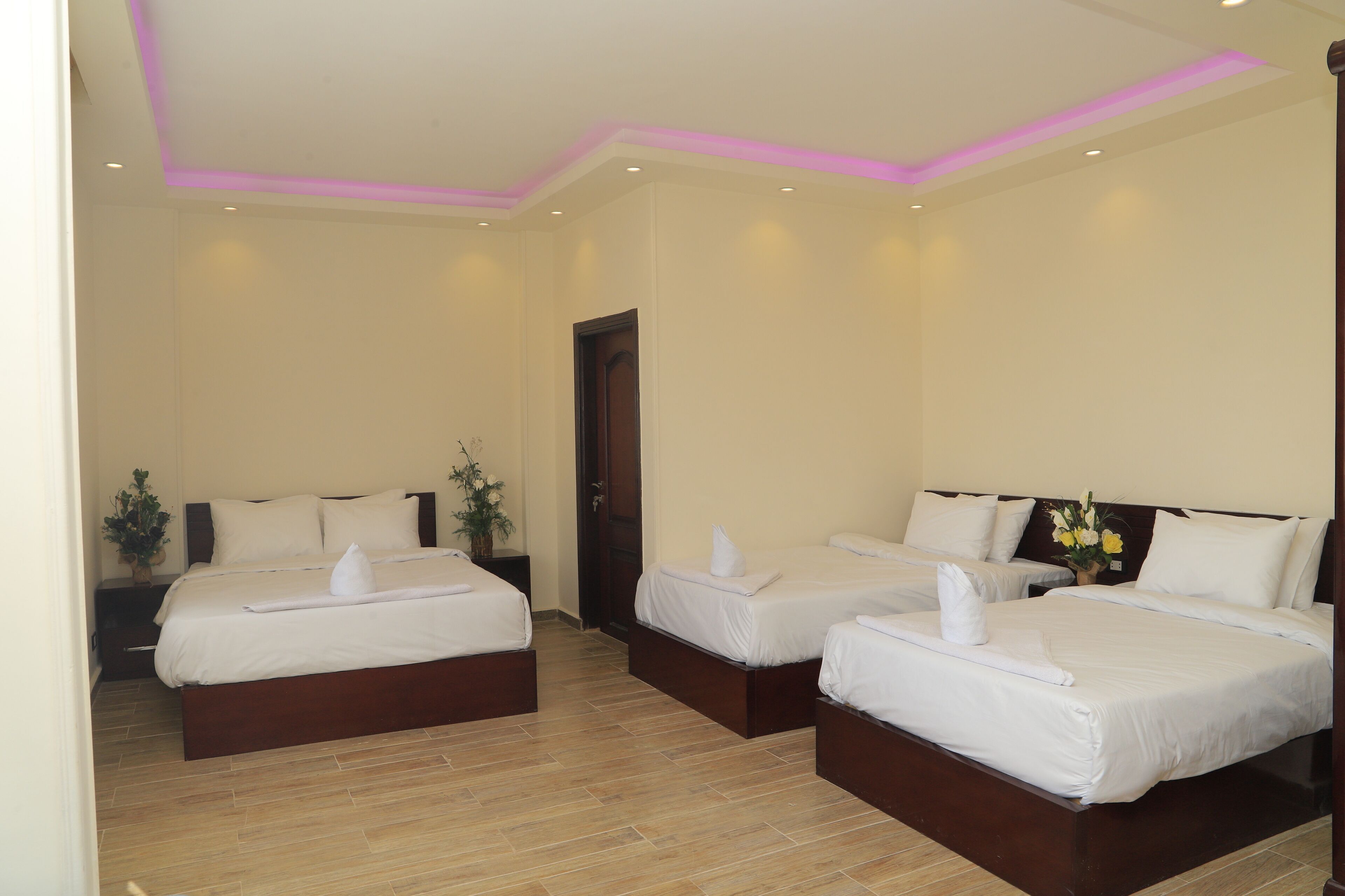 Egyptian cotton sheets, premium bedding, memory-foam beds, minibar