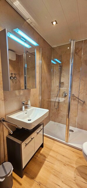 Bañera, secador de pelo, toallas
