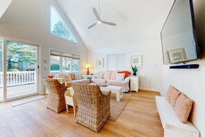 TV, DVD player, books