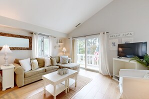 TV, DVD player, books