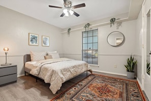 Desk, iron/ironing board, travel crib, WiFi