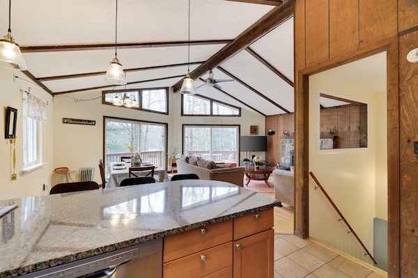 View of the living room and dining room from the kitchen