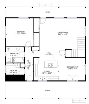 Talo, 2 makuuhuonetta | Pohjapiirros