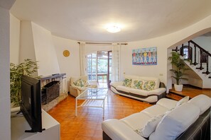 TV, fireplace, DVD player