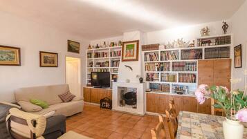 Télévision, cheminée