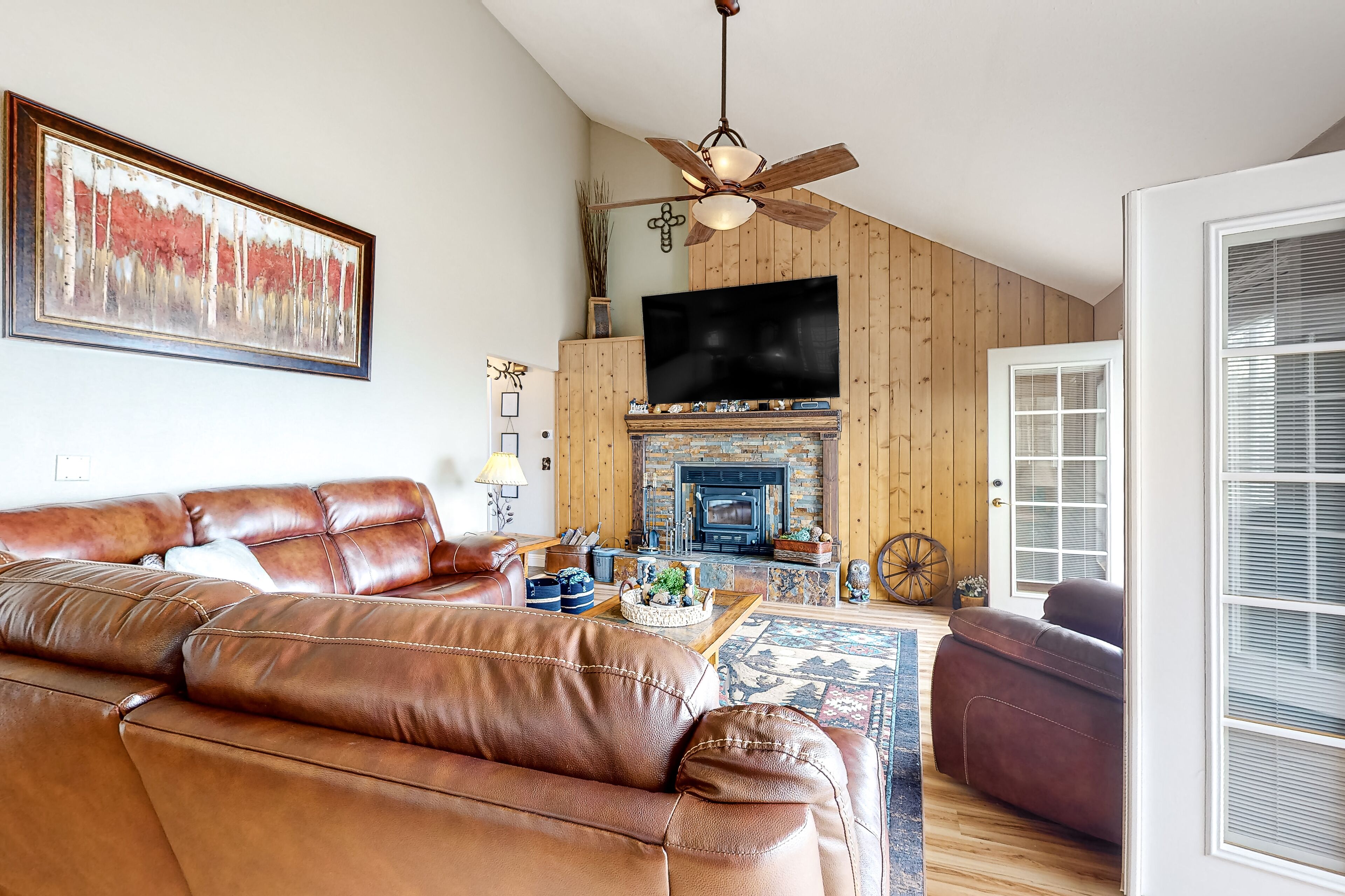 Incredible mountain view home with fireplace, grill, balcony, patio, & game room