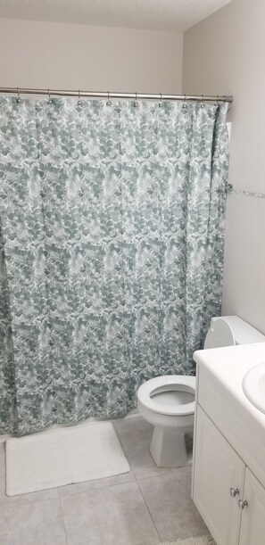 Secadora de cabello, toallas, jabón, shampoo 