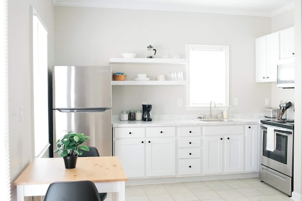 Cook up a storm in our stunning stainless kitchen.