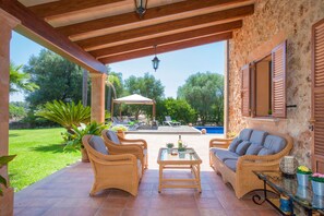 Terrace/patio - SON AUBA - Villa with private pool in Muro. Free WiFi (Muro)