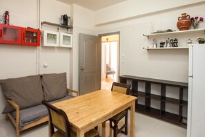 Apartment | Private kitchen | Full-sized fridge, oven, stovetop, electric kettle - Amazing apartment at Exarcheia (Athens)