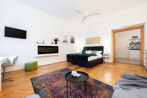 Desk, iron/ironing board, free WiFi, bed sheets - Prague Center Apartment with Fireplace (Prague)