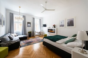Desk, iron/ironing board, free WiFi, bed sheets - Prague Center Apartment with Fireplace (Prague)