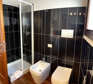 Haartrockner, Bidet, Handtücher, Seife