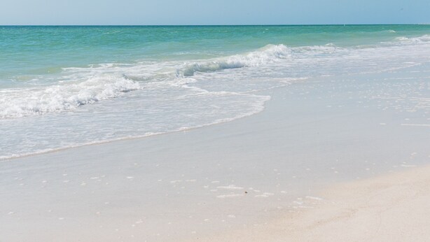 A beach with clear turquoise water and a sandy shore. - Anna Maria Island Direct Beachfront Condo- Awesome View and Amazing Sunsets (Holmes Beach)