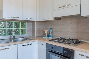 Fridge, oven, stovetop, dishwasher