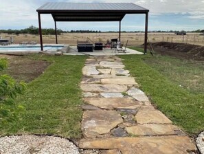 Outdoor pool, a heated pool - Riesling Cabin (Seguin)