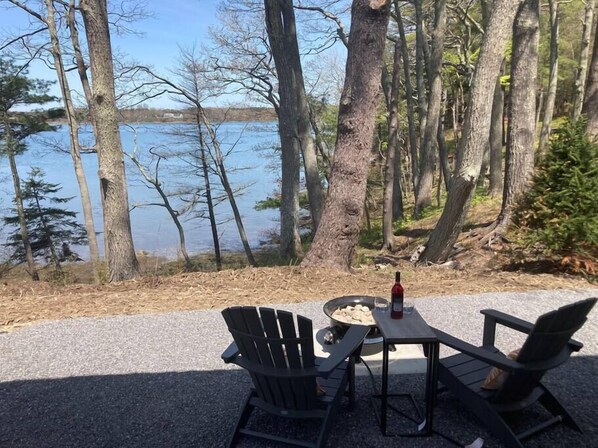 View during high tide from the camp cottage