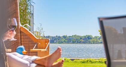 Schlei-Koje 2 - Terrasse, Strandkorb, Gartenmöbel, Grill, Schreibtisch, Dusche