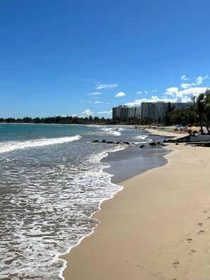 On the beach, sun loungers, beach towels - Best Beach Location in Isla Verde, Beach Front Building! (Carolina)