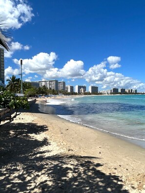 On the beach, sun loungers, beach towels - Best Beach Location in Isla Verde, Beach Front Building! (Carolina)