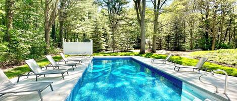 Piscine extérieure, piscine chauffée