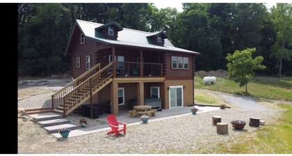 New log cabin on a private lake