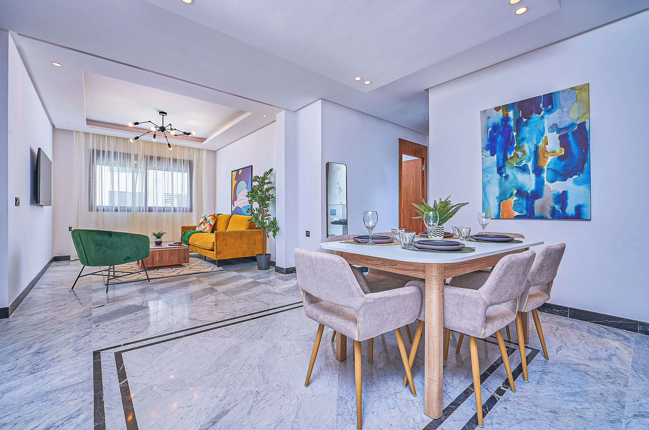 Grand Apartment | Living area | 46-inch Smart TV with satellite channels, TV