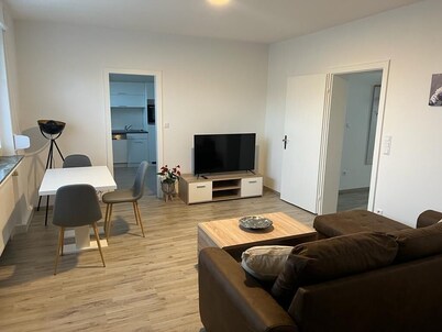A modern renovated apartment with balcony terrace.