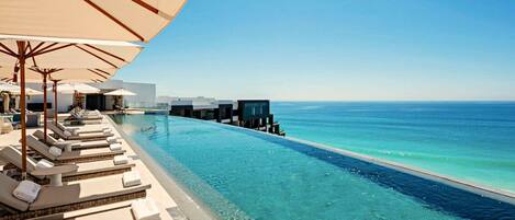 An infinity pool, a heated pool
