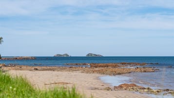 Beach nearby, sun loungers
