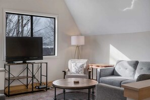 TV, fireplace, offices