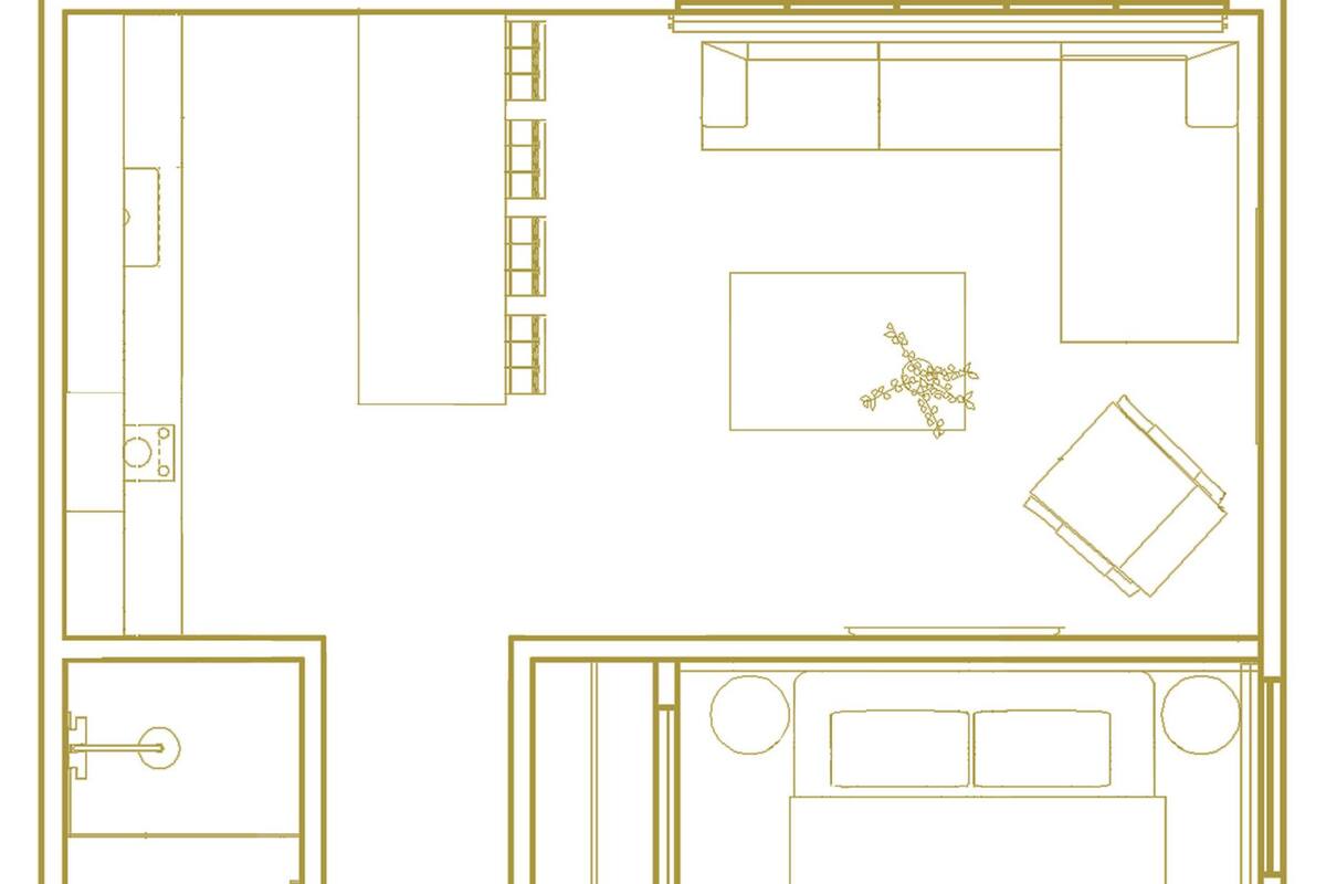 Dobbeltrom for 1 person, 2 soverom | Minibar, skrivebord, wi-fi (inkludert) og sengetøy