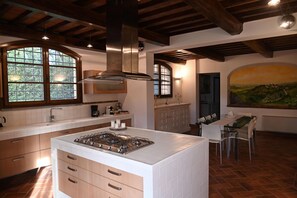Fridge, microwave, oven, stovetop - Beautiful private villa with private pool, hot tub, WIFI, A/C, TV, patio, close to San Gimignano (Tresanti)