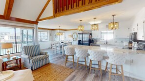 Fridge, microwave, oven, stovetop - Wait & Sea - NEW Channel Home on the water: Newly Renovated 2023! Boat Ramp (North Myrtle Beach)