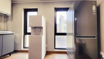 Shared fridge, microwave