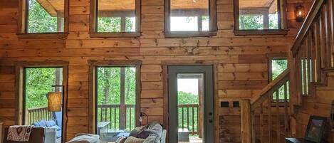 Smart TV, fireplace, video games, books