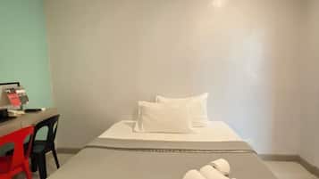 Desk, free WiFi, bed sheets