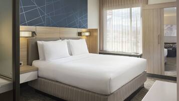 Individually furnished, desk, laptop workspace, iron/ironing board