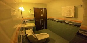 Shower, rainfall showerhead, towels, soap - Merostay 017 Hotel Tara Suites (Kathmandu)