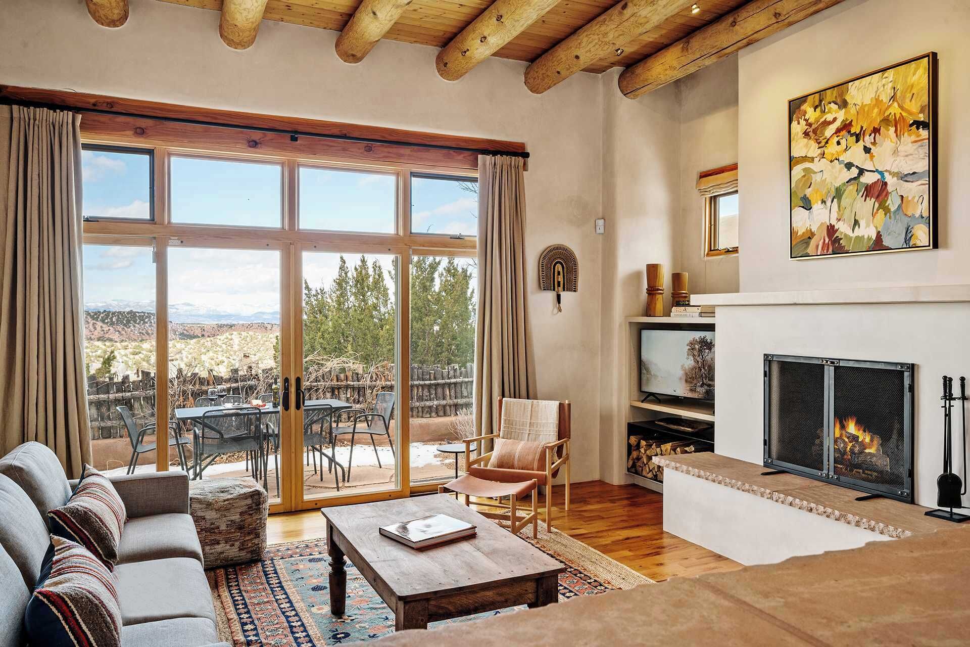 TV, fireplace, offices